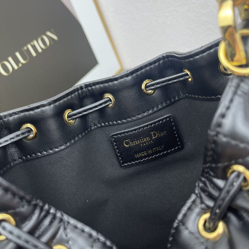 N品 DIOR ディオール Dior Jolie バケットバッグ スモール M2780UNKW_M900 黒 ブラック ゴールド金具 激安優良店 - 画像 (3)