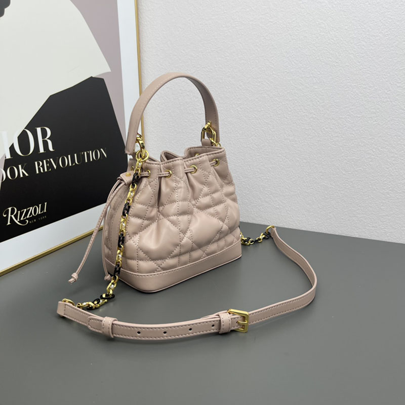 N品 DIOR ディオール Dior Jolie バケットバッグ スモール M2780UNKW_M51U ピンクベージュ ゴールド金具 激安優良店 - 画像 (9)
