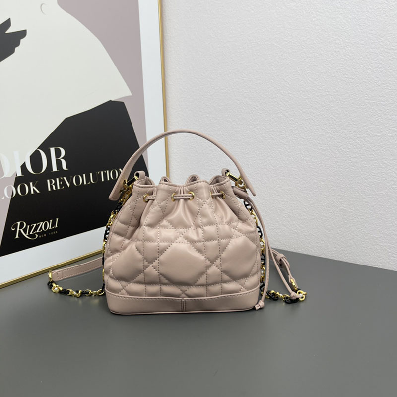 N品 DIOR ディオール Dior Jolie バケットバッグ スモール M2780UNKW_M51U ピンクベージュ ゴールド金具 激安優良店 - 画像 (8)