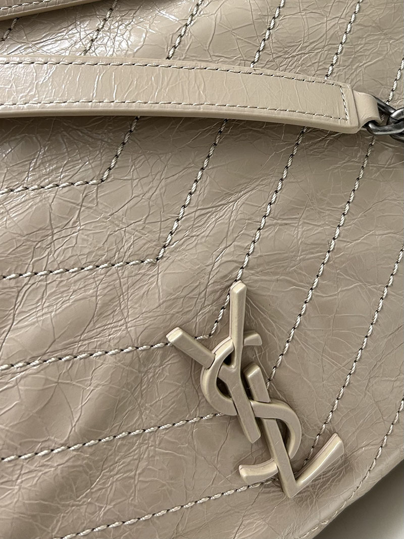 N品 YSL サンローラン 人気バッグ ニキ ショッピングバッグ GREYISH BROWN 5779990EN042826 レザー シルバー金具 激安優良店 - 画像 (5)