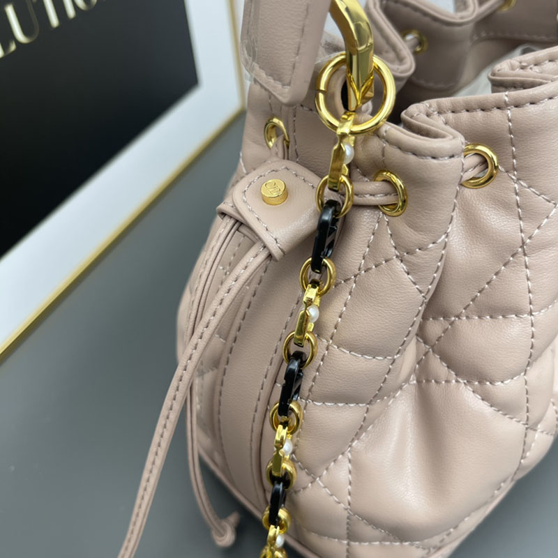 N品 DIOR ディオール Dior Jolie バケットバッグ スモール M2780UNKW_M51U ピンクベージュ ゴールド金具 激安優良店 - 画像 (3)
