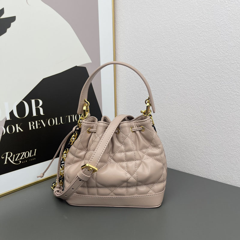 N品 DIOR ディオール Dior Jolie バケットバッグ スモール M2780UNKW_M51U ピンクベージュ ゴールド金具 激安優良店 - 画像 (2)