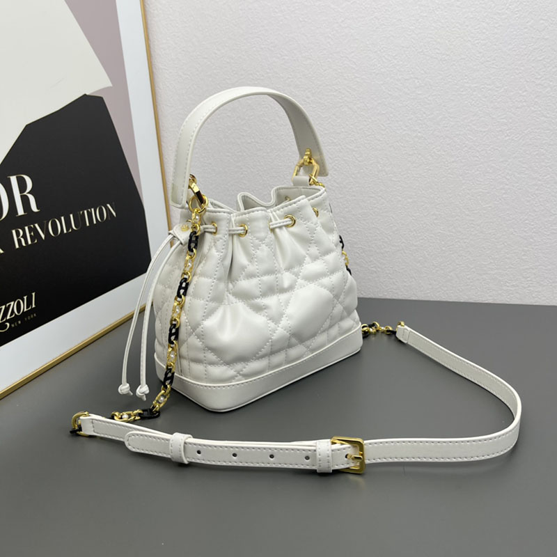 N品 DIOR ディオール Dior Jolie バケットバッグ スモール M2780UNKW_M030 ホワイト ゴールド金具 激安優良店 - 画像 (8)