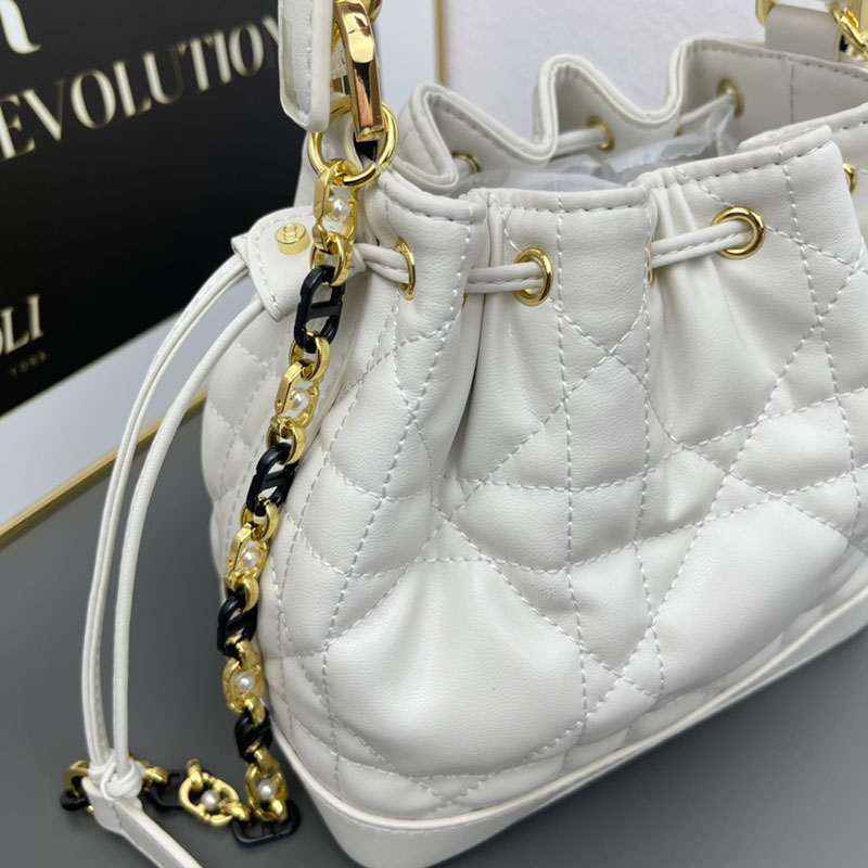 N品 DIOR ディオール Dior Jolie バケットバッグ スモール M2780UNKW_M030 ホワイト ゴールド金具 激安優良店 - 画像 (7)