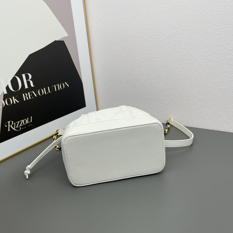 N品 DIOR ディオール Dior Jolie バケットバッグ スモール M2780UNKW_M030 ホワイト ゴールド金具 激安優良店 - 画像 (6)