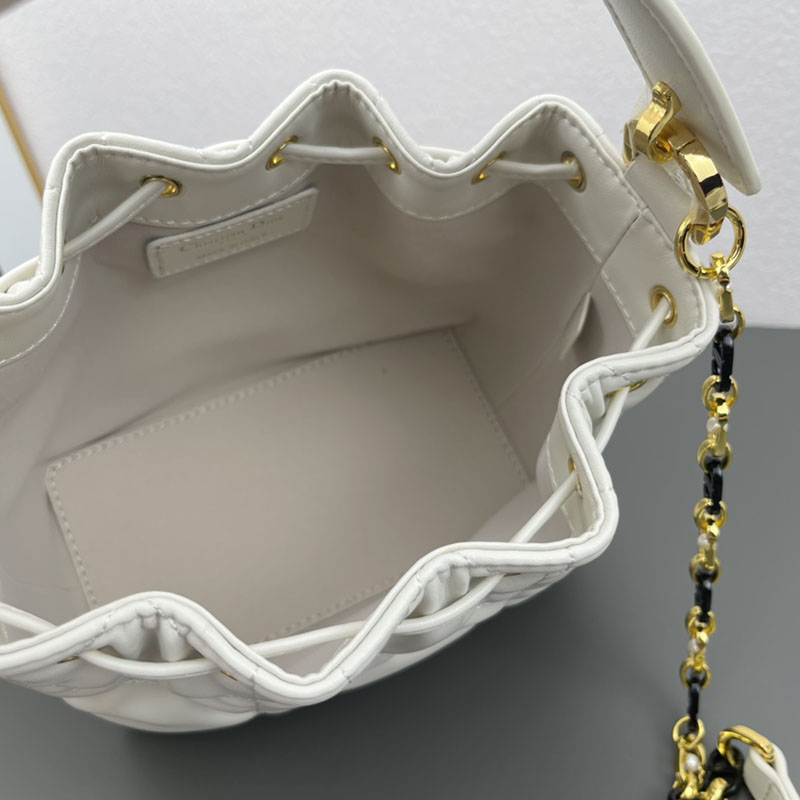 N品 DIOR ディオール Dior Jolie バケットバッグ スモール M2780UNKW_M030 ホワイト ゴールド金具 激安優良店 - 画像 (4)