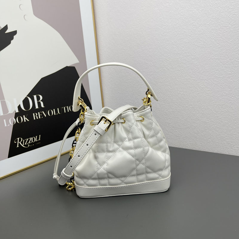 N品 DIOR ディオール Dior Jolie バケットバッグ スモール M2780UNKW_M030 ホワイト ゴールド金具 激安優良店 - 画像 (2)