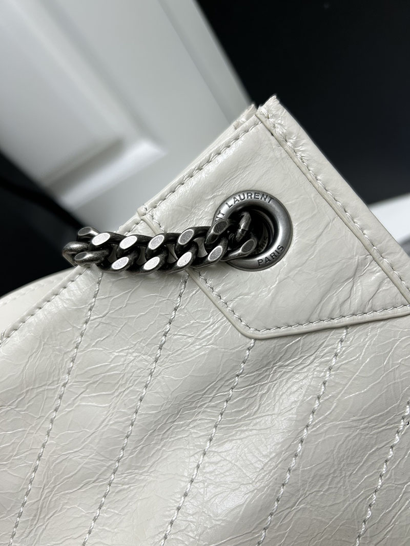 N品 YSL サンローラン 人気バッグ ニキ ショッピングバッグ オフホワイト 5779990EN049207 レザー シルバー金具 激安優良店 - 画像 (5)