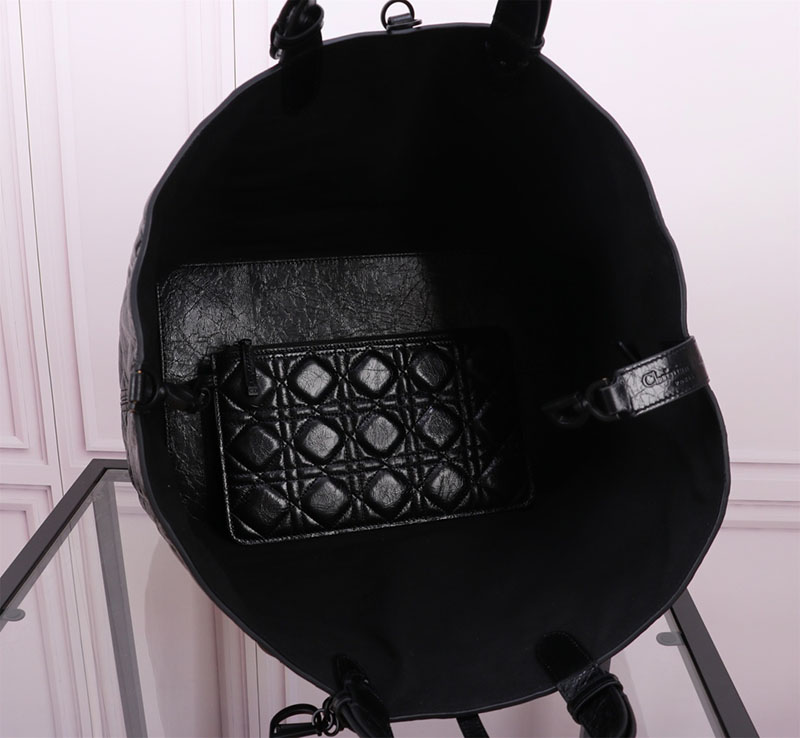N品 DIOR ディオール Dior Toujours バッグ ラージ M2820SNIO_M900 黒 ブラック ブラック金具 激安優良店 - 画像 (3)