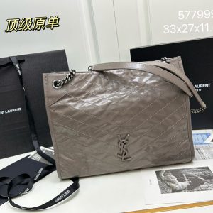 サンローラン 人気バッグ ニキ ショッピングバッグ DUSTY GREY