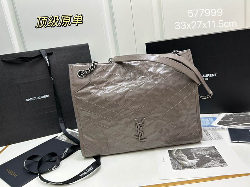 サンローラン 人気バッグ ニキ ショッピングバッグ DUSTY GREY
