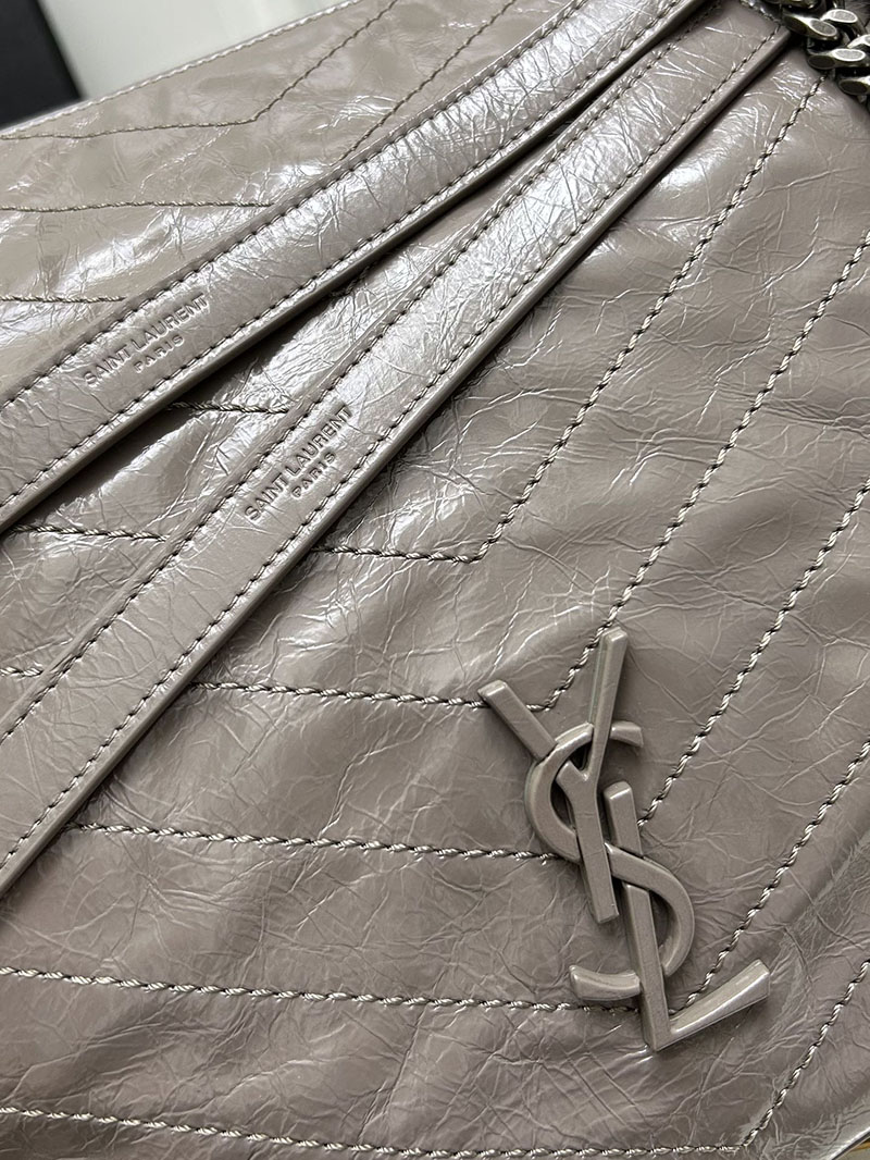 N品 YSL サンローラン 人気バッグ ニキ ショッピングバッグ DUSTY GREY 5779990EN041722 レザー シルバー金具 激安優良店 - 画像 (5)