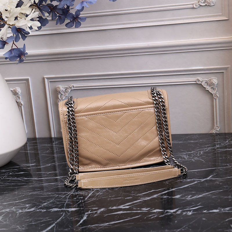 N品 YSL サンローラン バッグ アウトレット ニキ ベイビー ダークベージュ 6331600EN042721 カーフスキンレザー シルバー金具 激安優良店 - 画像 (8)
