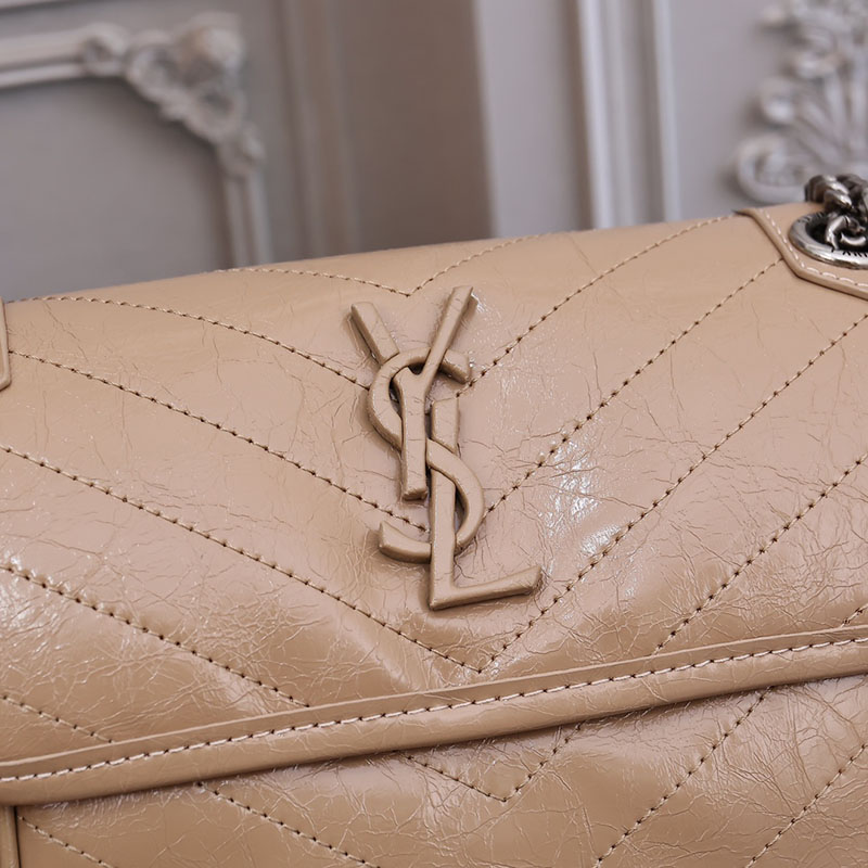 N品 YSL サンローラン バッグ アウトレット ニキ ベイビー ダークベージュ 6331600EN042721 カーフスキンレザー シルバー金具 激安優良店 - 画像 (6)