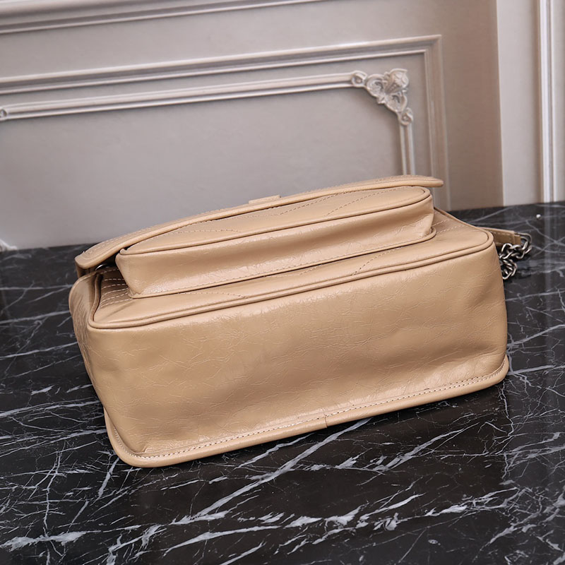 N品 YSL サンローラン バッグ アウトレット ニキ ミディアム ダークベージュ 6331580EN042721 カーフスキンレザー シルバー金具 激安優良店 - 画像 (7)