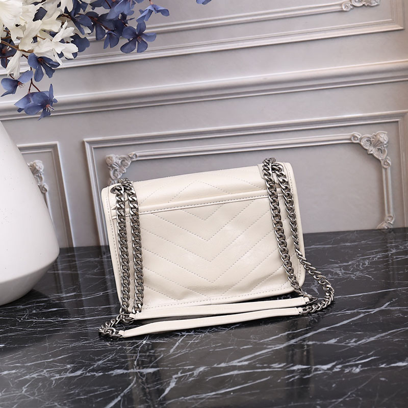 N品 YSL サンローラン バッグ アウトレット ニキ ベイビー オフホワイト 6331600EN049207 カーフスキンレザー シルバー金具 激安優良店 - 画像 (8)