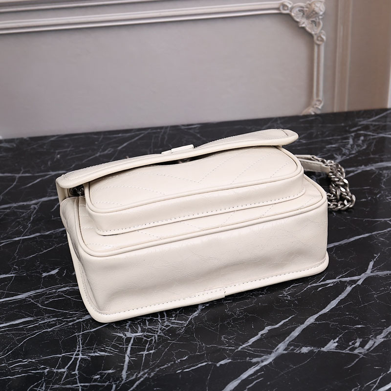 N品 YSL サンローラン バッグ アウトレット ニキ ベイビー オフホワイト 6331600EN049207 カーフスキンレザー シルバー金具 激安優良店 - 画像 (7)