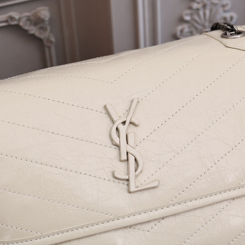 N品 YSL サンローラン バッグ アウトレット ニキ ミディアム オフホワイト 6331580EN049207 カーフスキンレザー シルバー金具 激安優良店 - 画像 (6)
