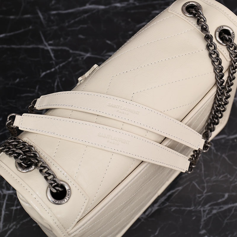N品 YSL サンローラン バッグ アウトレット ニキ ミディアム オフホワイト 6331580EN049207 カーフスキンレザー シルバー金具 激安優良店 - 画像 (4)
