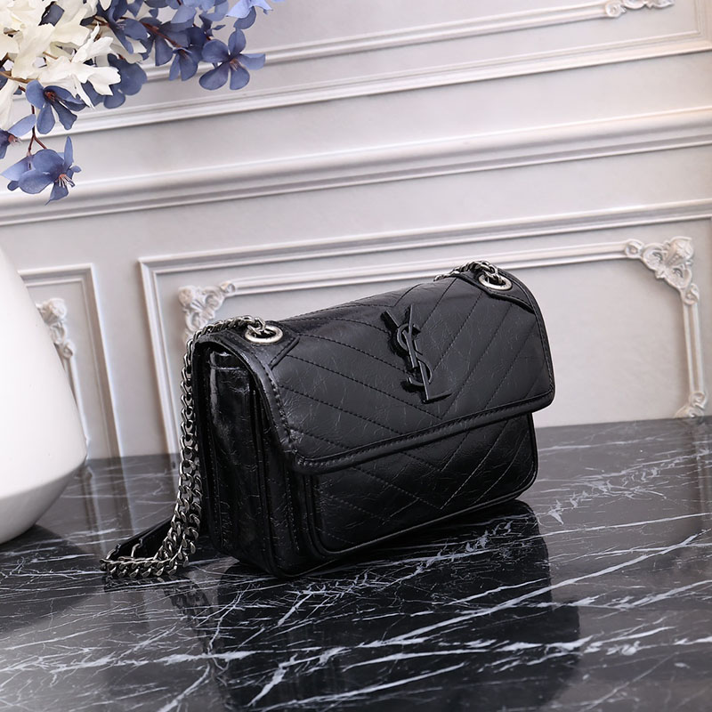 N品 YSL サンローラン バッグ アウトレット ニキ ベイビー ブラック 6331600EN041000 カーフスキンレザー シルバー金具 激安優良店 - 画像 (9)