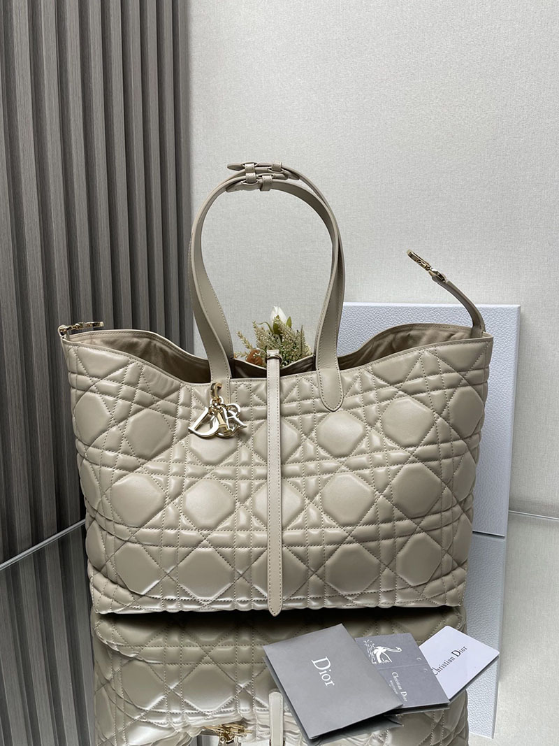 N品 DIOR ディオール Dior Toujours バッグ ラージ M2820OSHJ_M51U パウダーベージュ ゴールド金具 激安優良店 - 画像 (3)