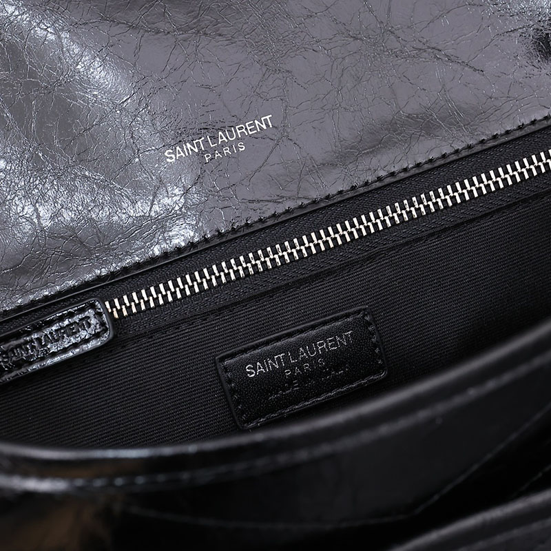 N品 YSL サンローラン バッグ アウトレット ニキ ミディアム ブラック 6331580EN041000 カーフスキンレザー シルバー金具 激安優良店 - 画像 (2)