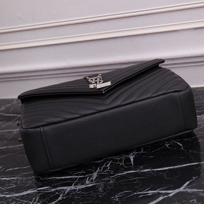 N品 YSL サンローラン バッグ レディース カレッジ ミディアム ブラック 600279BRM041000 ラムスキン シルバー金具 激安優良店 - 画像 (7)
