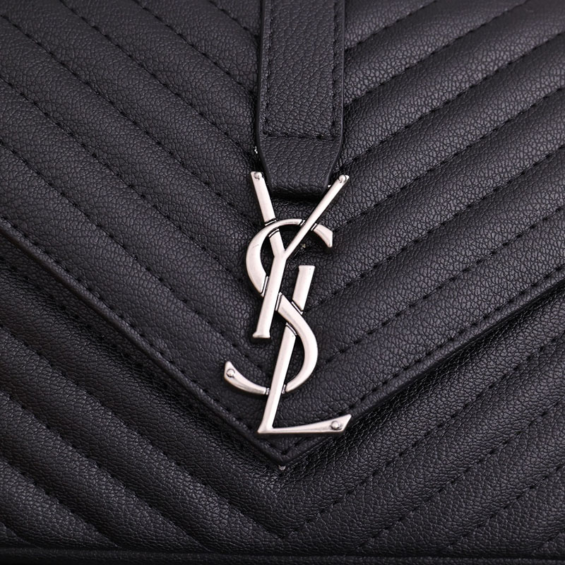 N品 YSL サンローラン バッグ レディース カレッジ ミディアム ブラック 600279BRM041000 ラムスキン シルバー金具 激安優良店 - 画像 (6)