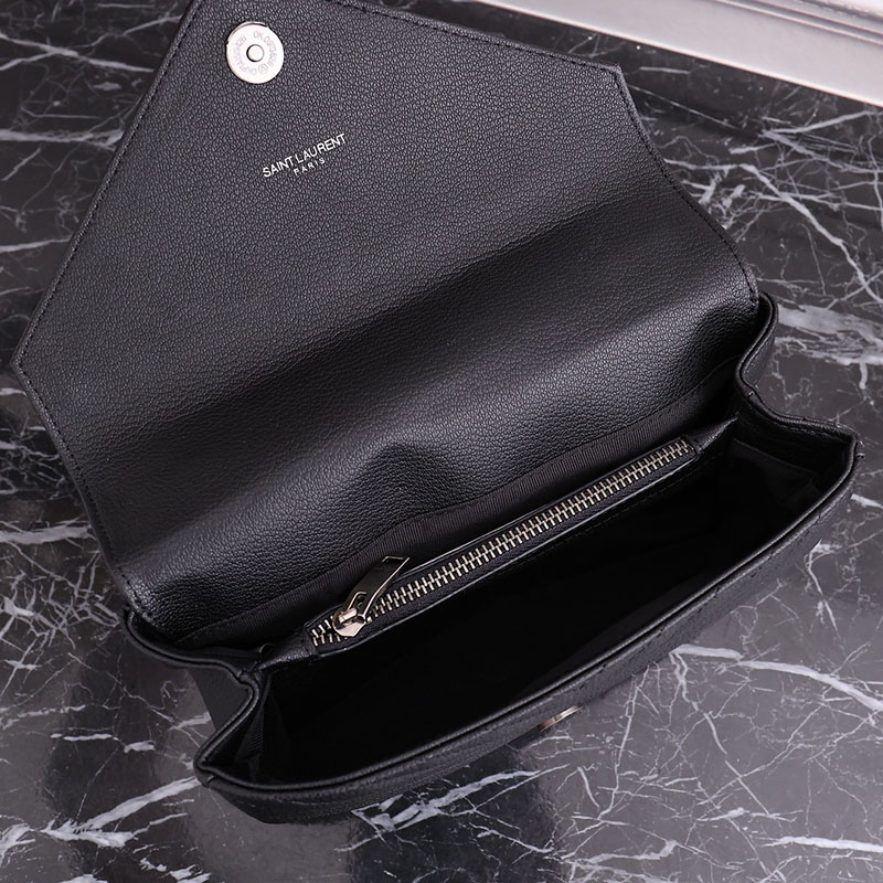N品 YSL サンローラン バッグ レディース カレッジ ミディアム ブラック 600279BRM041000 ラムスキン シルバー金具 激安優良店 - 画像 (3)