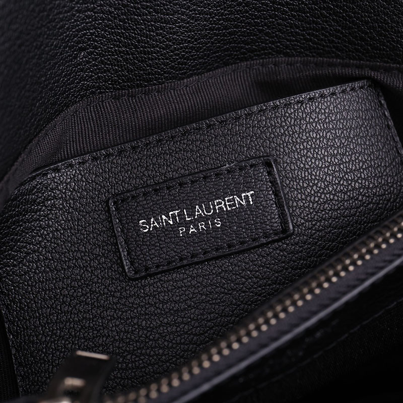 N品 YSL サンローラン バッグ レディース カレッジ ミディアム ブラック 600279BRM041000 ラムスキン シルバー金具 激安優良店 - 画像 (2)