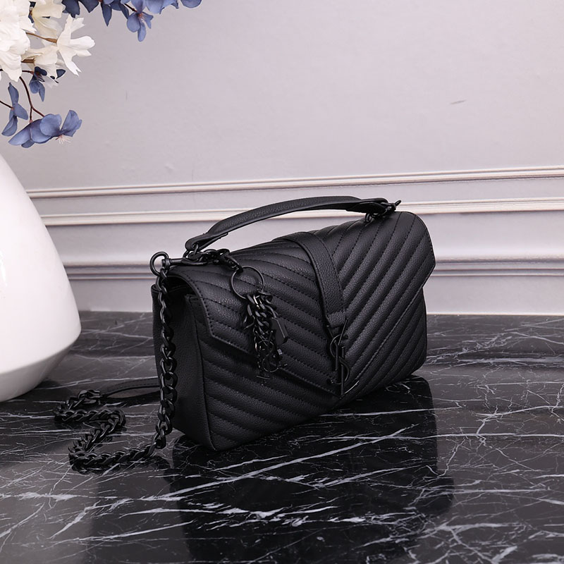 N品 YSL サンローラン バッグ レディース カレッジ ミディアム ブラック 600279BRM081000 ラムスキン ブラック金具 激安優良店 - 画像 (9)