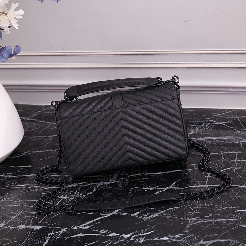 N品 YSL サンローラン バッグ レディース カレッジ ミディアム ブラック 600279BRM081000 ラムスキン ブラック金具 激安優良店 - 画像 (8)