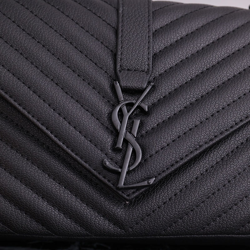 N品 YSL サンローラン バッグ レディース カレッジ ミディアム ブラック 600279BRM081000 ラムスキン ブラック金具 激安優良店 - 画像 (6)
