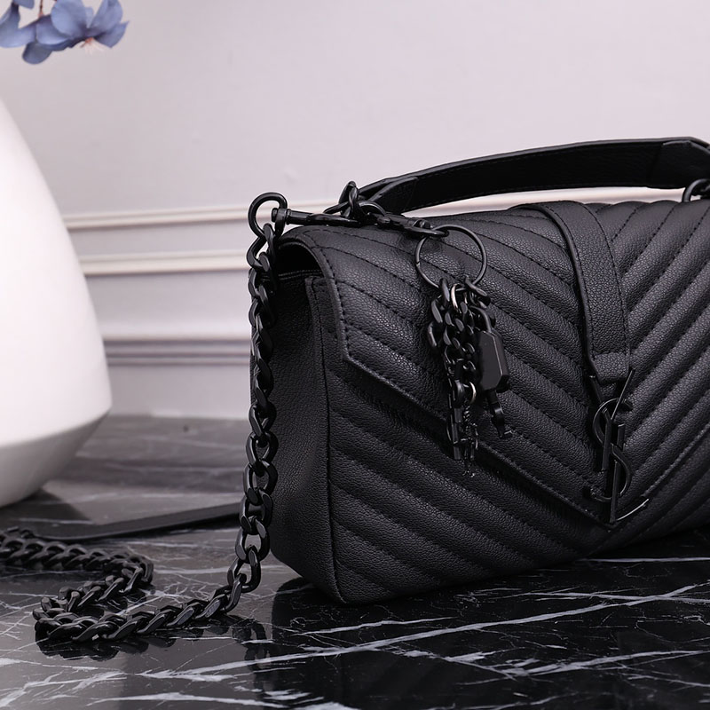 N品 YSL サンローラン バッグ レディース カレッジ ミディアム ブラック 600279BRM081000 ラムスキン ブラック金具 激安優良店 - 画像 (5)