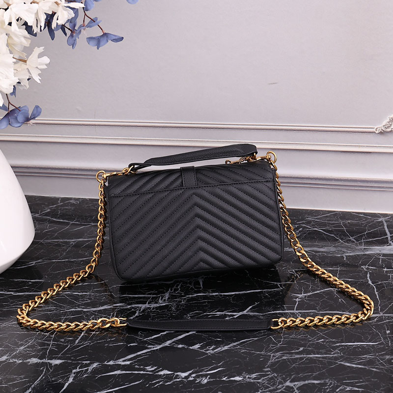 N品 YSL サンローラン バッグ レディース カレッジ ミディアム ブラック 600279BRM071000 ラムスキン ゴールド金具 激安優良店 - 画像 (8)