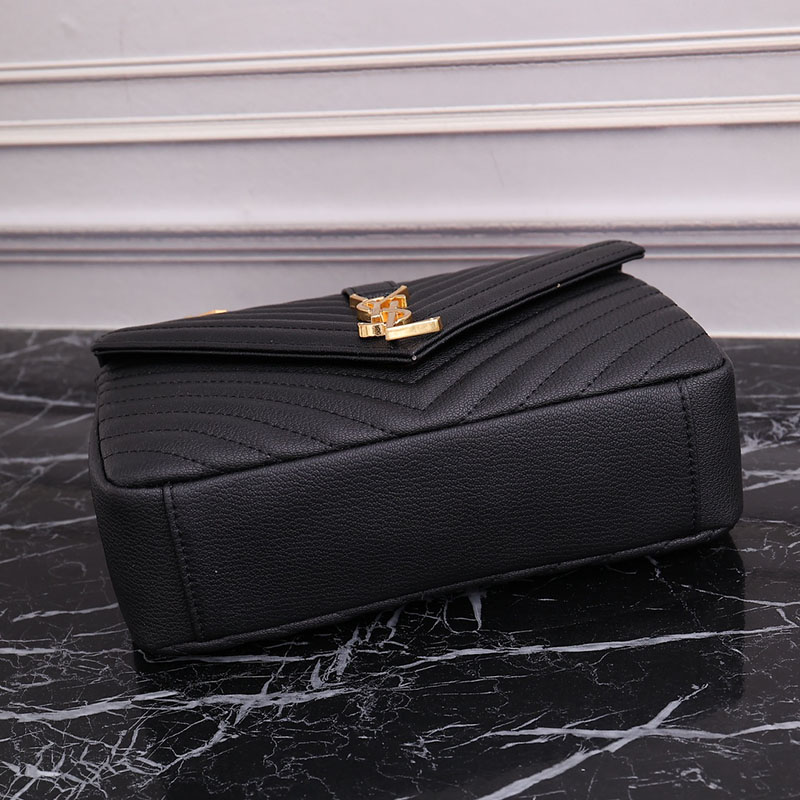 N品 YSL サンローラン バッグ レディース カレッジ ミディアム ブラック 600279BRM071000 ラムスキン ゴールド金具 激安優良店 - 画像 (7)