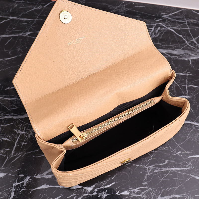 N品 YSL サンローラン バッグ レディース カレッジ ミディアム DARK BEIGE 600279BRM072721 ラムスキン ゴールド金具 激安優良店 - 画像 (3)