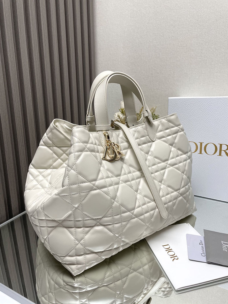 N品 DIOR ディオール Dior Toujours バッグ ラージ M2820OSHJ_M030 ホワイト ゴールド金具 激安優良店 - 画像 (9)