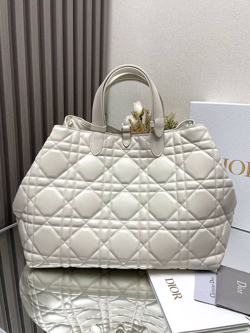 N品 DIOR ディオール Dior Toujours バッグ ラージ M2820OSHJ_M030 ホワイト ゴールド金具 激安優良店 - 画像 (8)