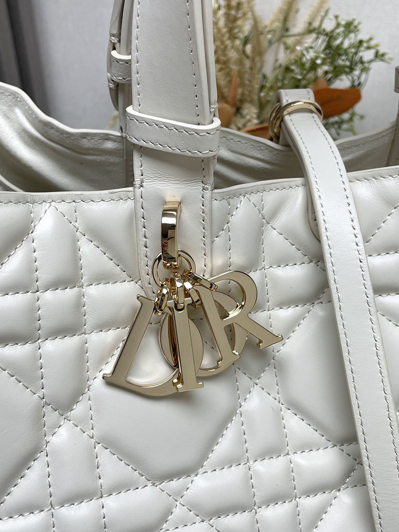 N品 DIOR ディオール Dior Toujours バッグ ラージ M2820OSHJ_M030 ホワイト ゴールド金具 激安優良店 - 画像 (7)