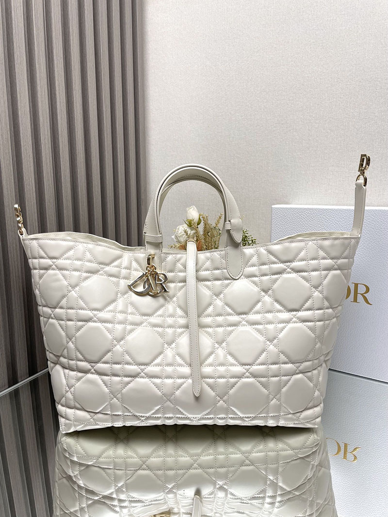 N品 DIOR ディオール Dior Toujours バッグ ラージ M2820OSHJ_M030 ホワイト ゴールド金具 激安優良店 - 画像 (5)