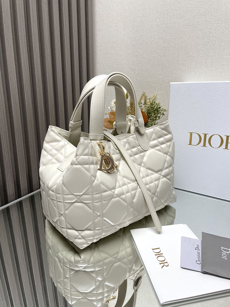 N品 DIOR ディオール Dior Toujours バッグ ミディアム M2821OBNT_M030 ホワイト ゴールド金具 激安優良店 - 画像 (9)