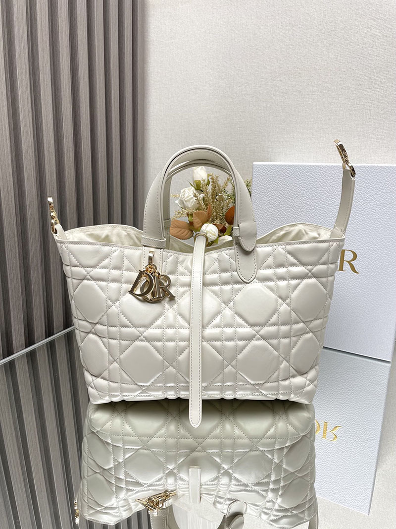 N品 DIOR ディオール Dior Toujours バッグ ミディアム M2821OBNT_M030 ホワイト ゴールド金具 激安優良店 - 画像 (5)