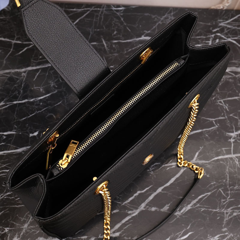 N品 YSL サンローラン MONOGRAMME ショルダーバッグ ブラック 860359BRM011000 カーフスキンレザー ゴールド金具 激安優良店 - 画像 (4)