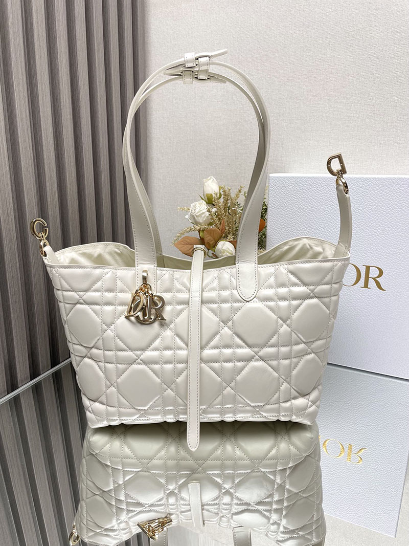 N品 DIOR ディオール Dior Toujours バッグ ミディアム M2821OBNT_M030 ホワイト ゴールド金具 激安優良店 - 画像 (3)