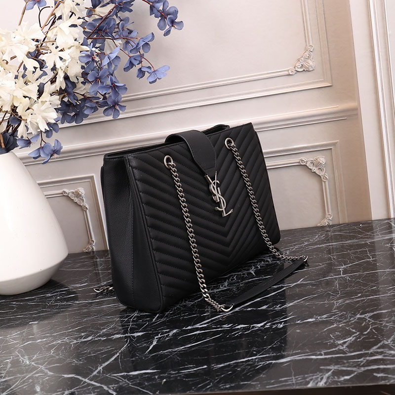 N品 YSL サンローラン MONOGRAMME ショルダーバッグ ブラック 860359BRM021000 カーフスキンレザー シルバー金具 激安優良店 - 画像 (9)