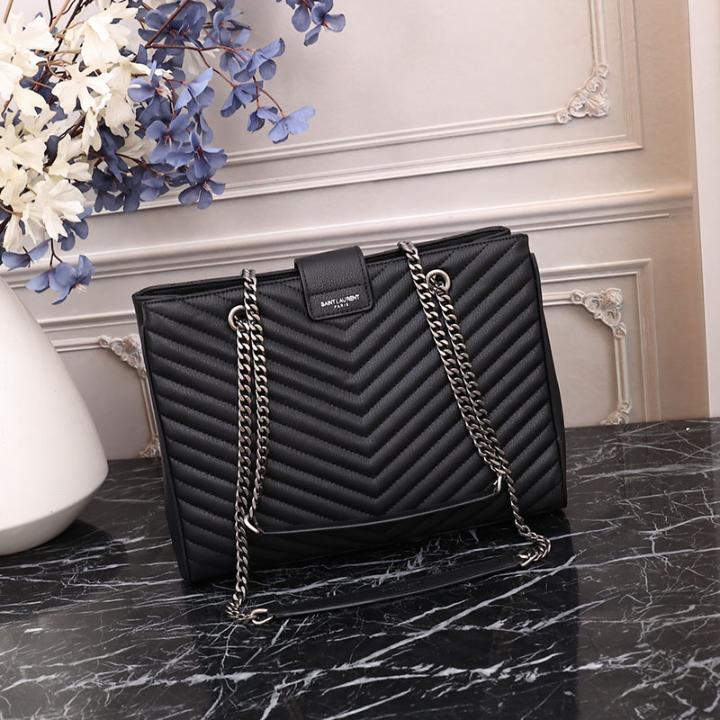 N品 YSL サンローラン MONOGRAMME ショルダーバッグ ブラック 860359BRM021000 カーフスキンレザー シルバー金具 激安優良店 - 画像 (8)