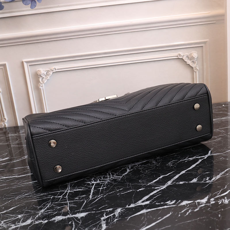 N品 YSL サンローラン MONOGRAMME ショルダーバッグ ブラック 860359BRM021000 カーフスキンレザー シルバー金具 激安優良店 - 画像 (7)