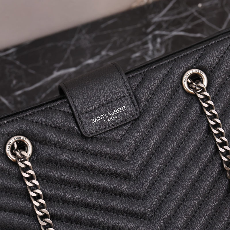 N品 YSL サンローラン MONOGRAMME ショルダーバッグ ブラック 860359BRM021000 カーフスキンレザー シルバー金具 激安優良店 - 画像 (2)