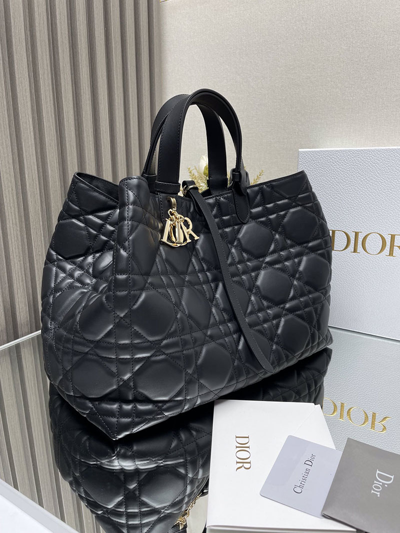 N品 DIOR ディオール Dior Toujours バッグ ラージ M2820OSHJ_M900 黒 ブラック ゴールド金具 激安優良店 - 画像 (9)